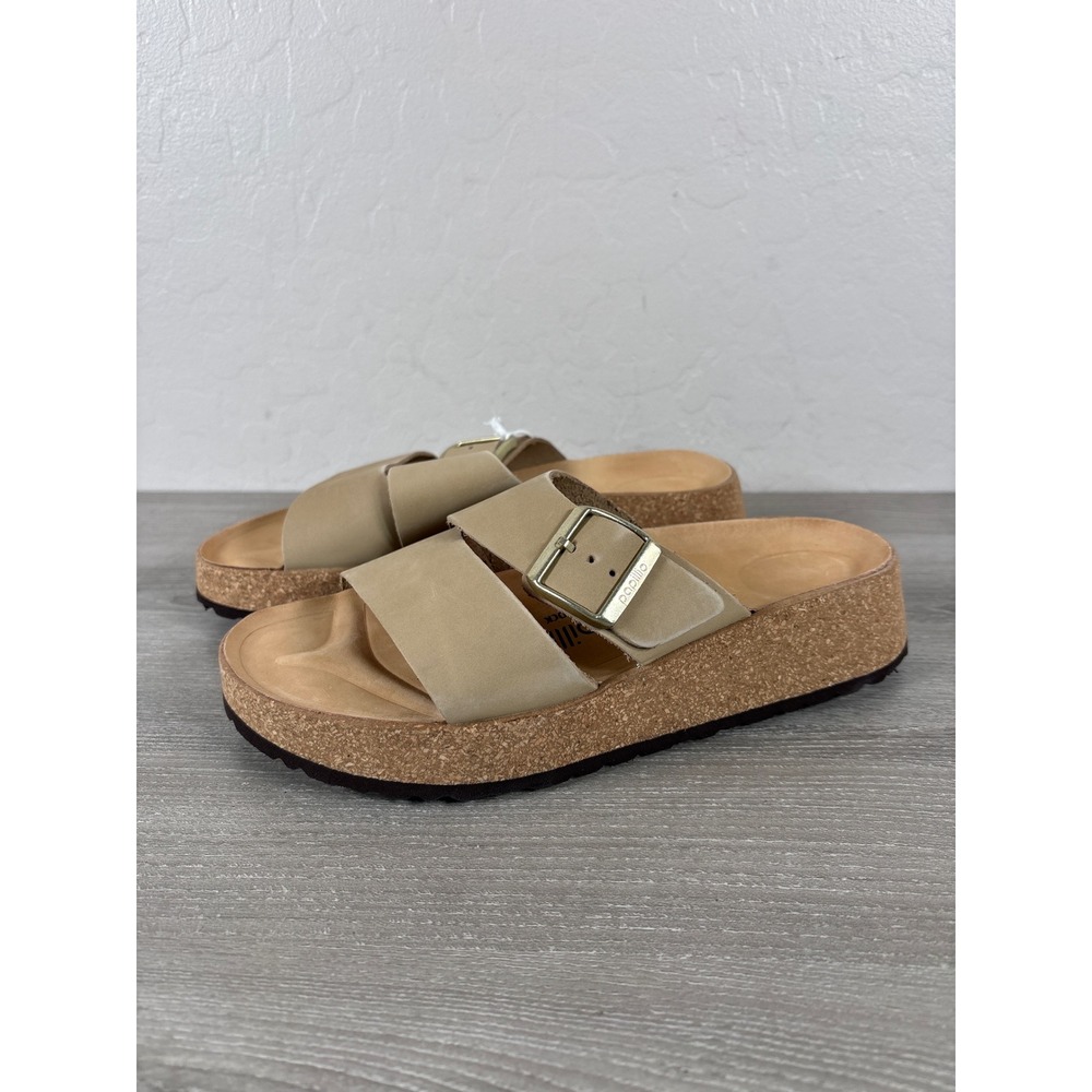 Papillio by Birkenstock Almina Sandcastle Nubuck Leather Platform Sandals